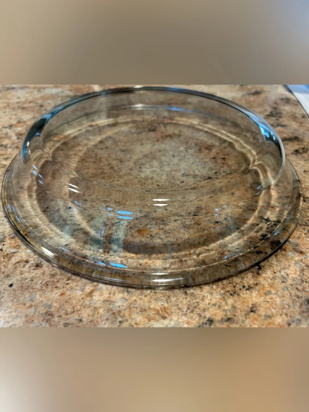 Marinex Made in Brazil Light Blue Tint Glass Pie Dish 9” Transparent Oven-Safe